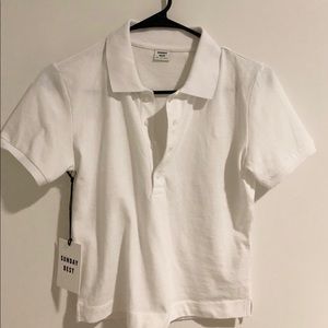 Aritzia BRAND NEW white crop shirt